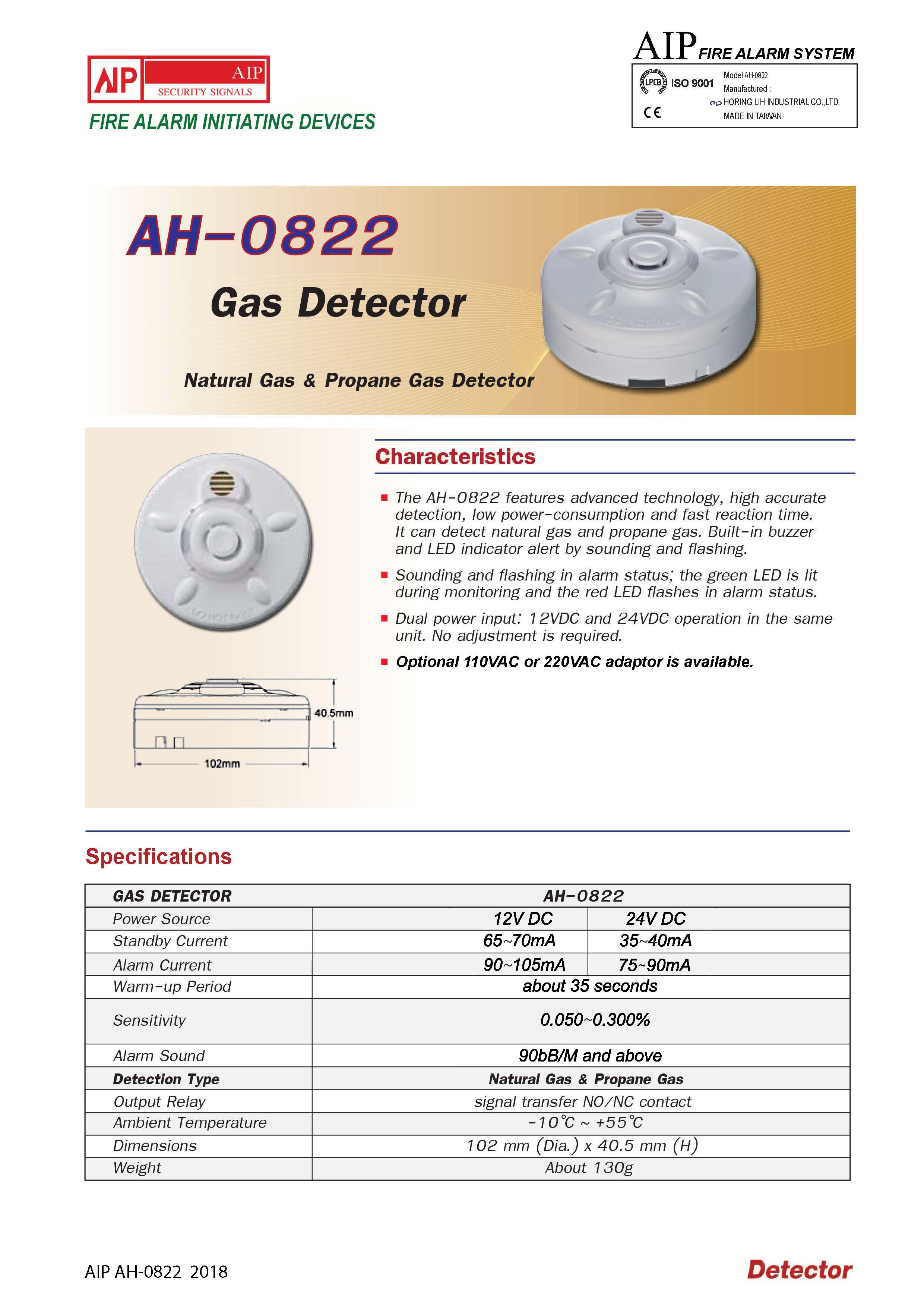 AH-0822 อุปกรณ์ตรวจจับแก๊ส Gas Detector CEMEN