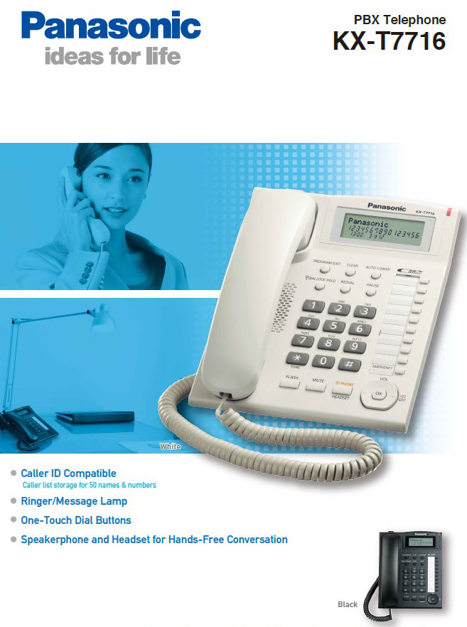 KX-T7716,โทรศัพท์สายเดี่ยว,Singleline,Telephone,โทรศัพท์ตั้งโต๊ะ,ใช้กับ,ตู้สาขาโทรศัพท์,Panasonic