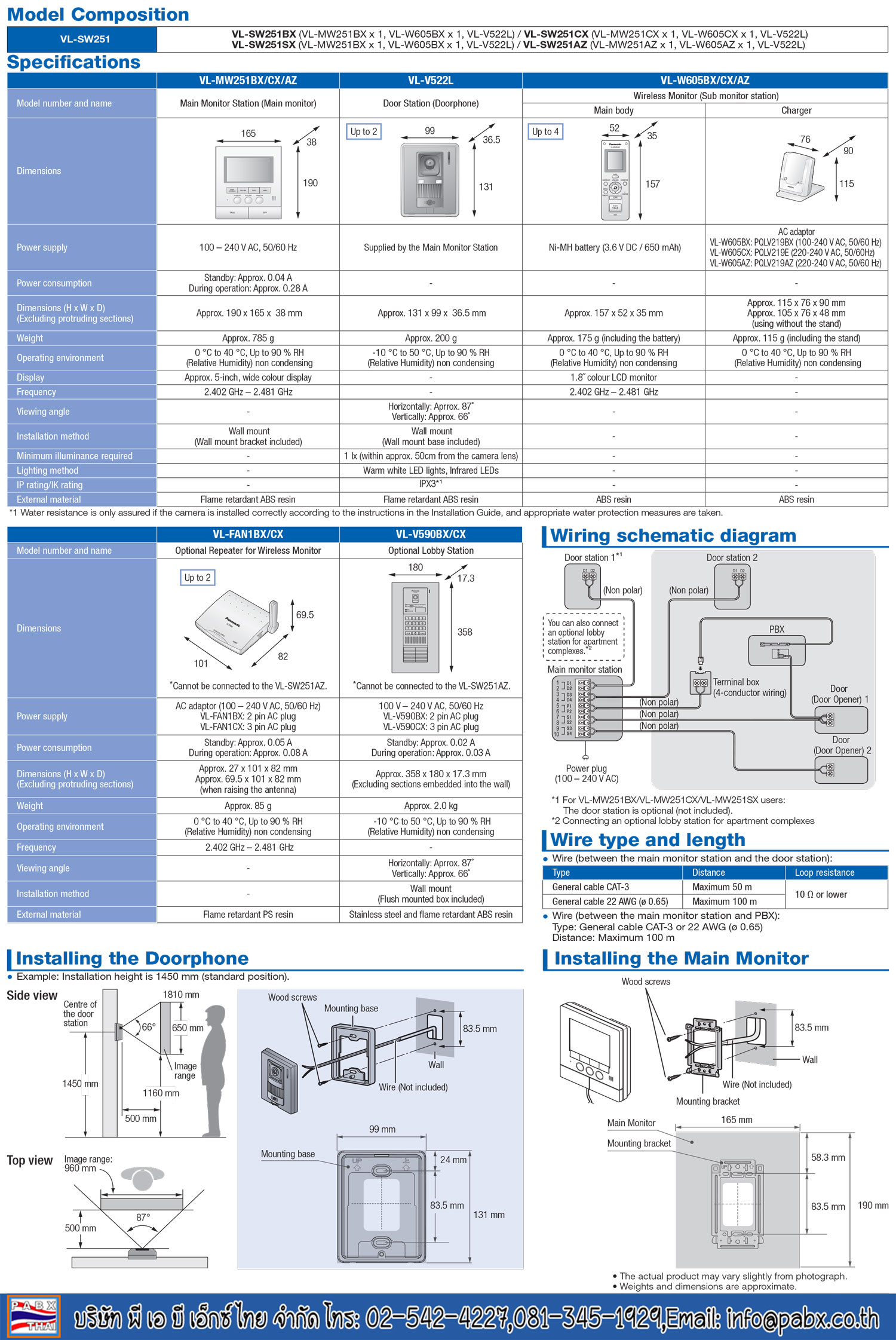 VL-SW251BX Video Intercom System